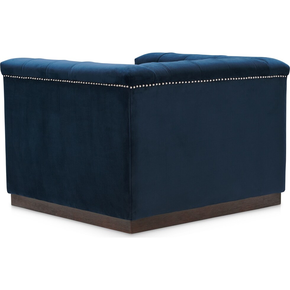 brennon blue swivel chair   