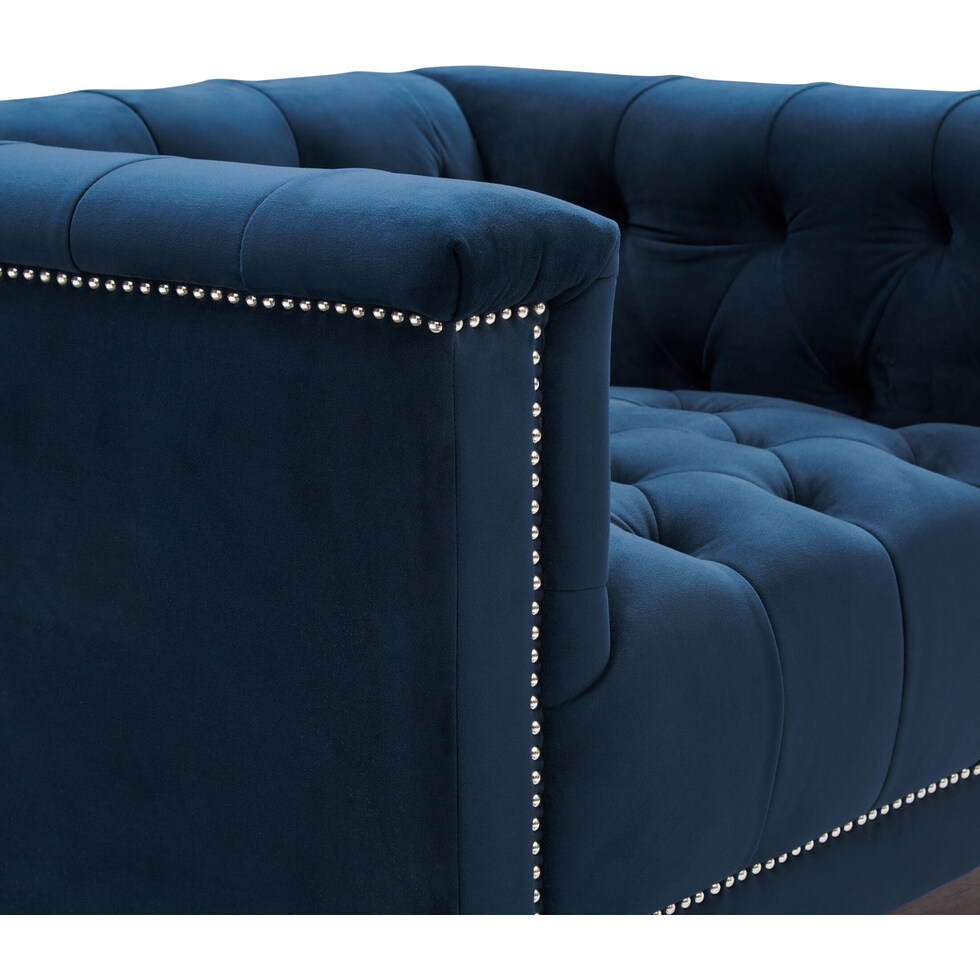 brennon blue swivel chair   