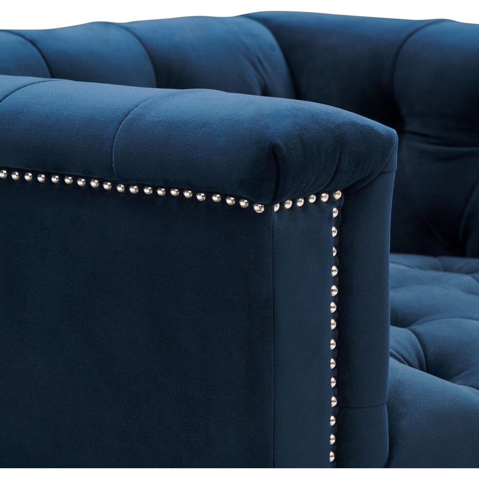 brennon blue swivel chair   