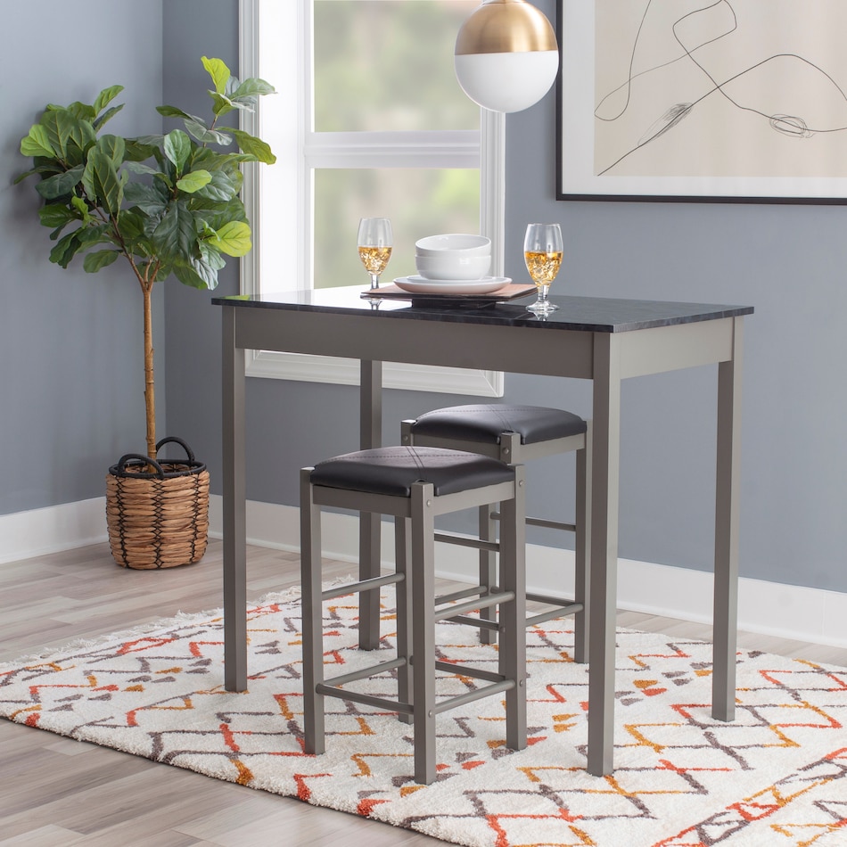 brewer gray  pc counter height dining room   