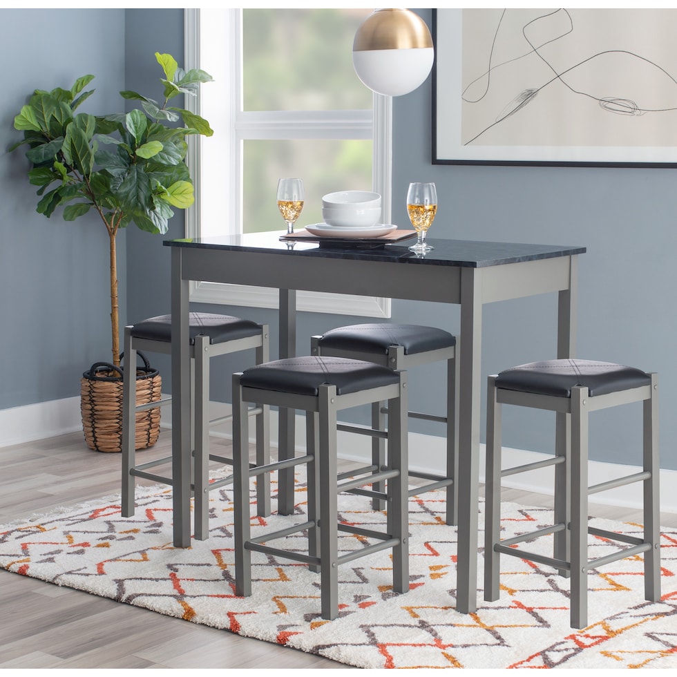 brewer gray  pc counter height dining room   