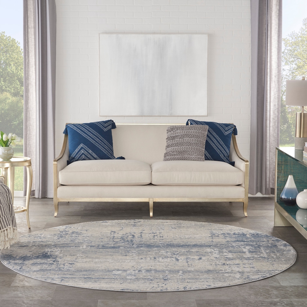 bridgehampton blue area rug  round   