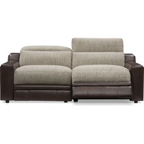 bridgeport dark brown  pc power reclining sofa   