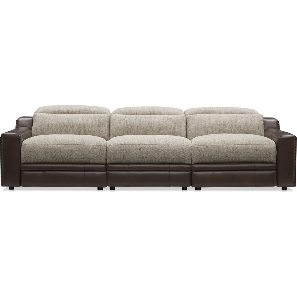 bridgeport dark brown  pc power reclining sofa   