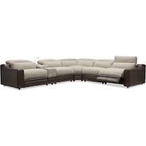 bridgeport dark brown  pc power reclining sectional   