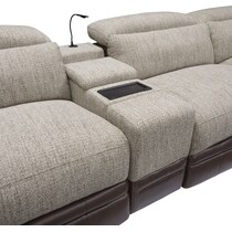 bridgeport dark brown  pc power reclining sectional   