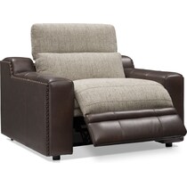 bridgeport dark brown power recliner   