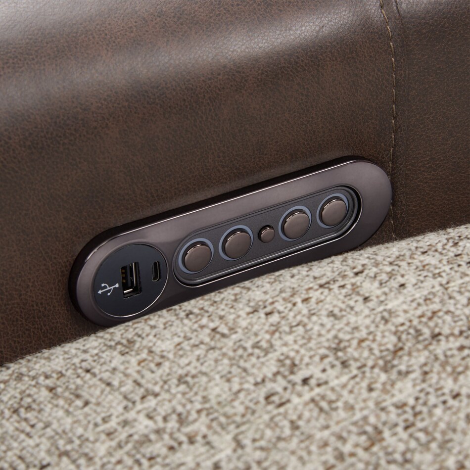 bridgeport dark brown power recliner   