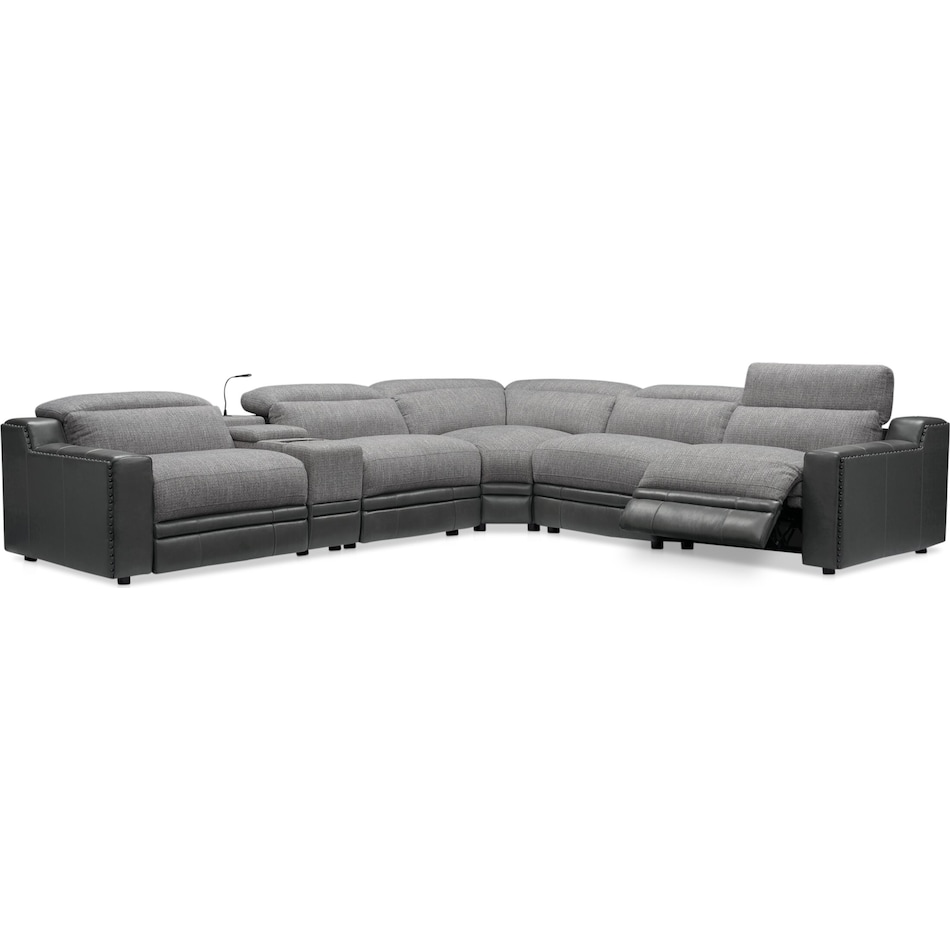 bridgeport gray  pc power reclining sectional   