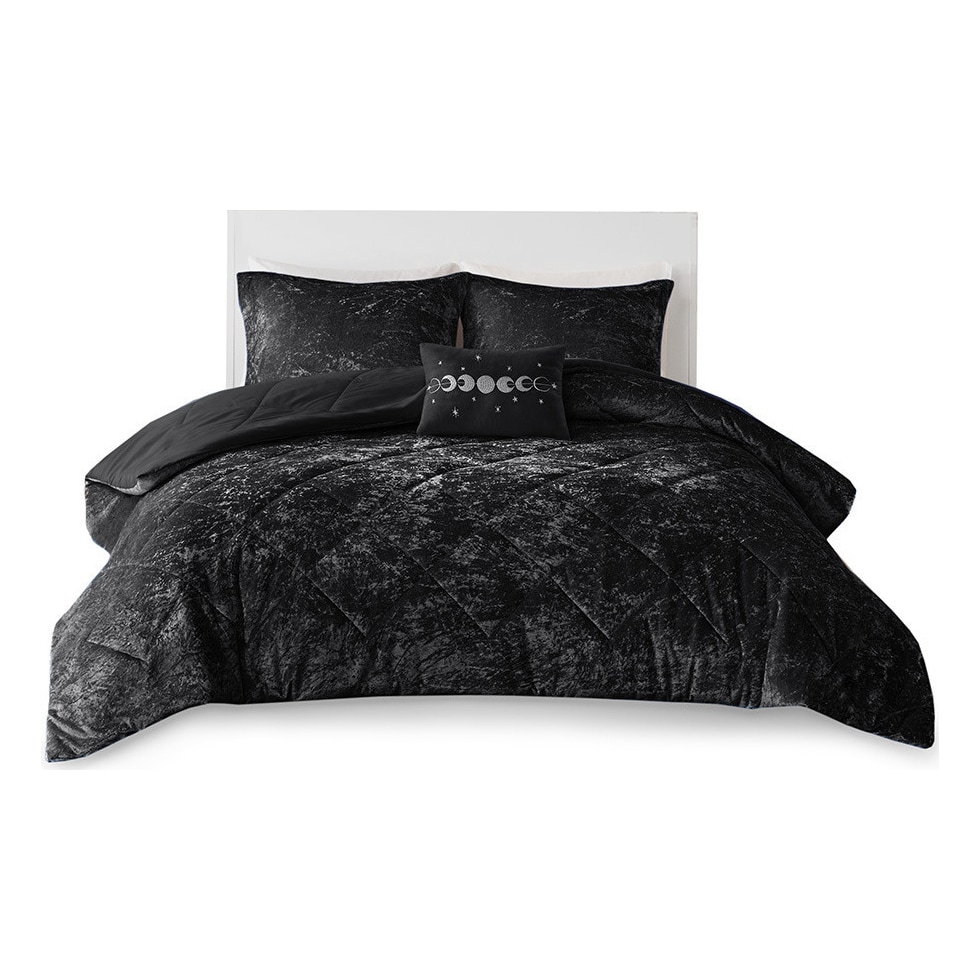 briella black full queen bedding set   