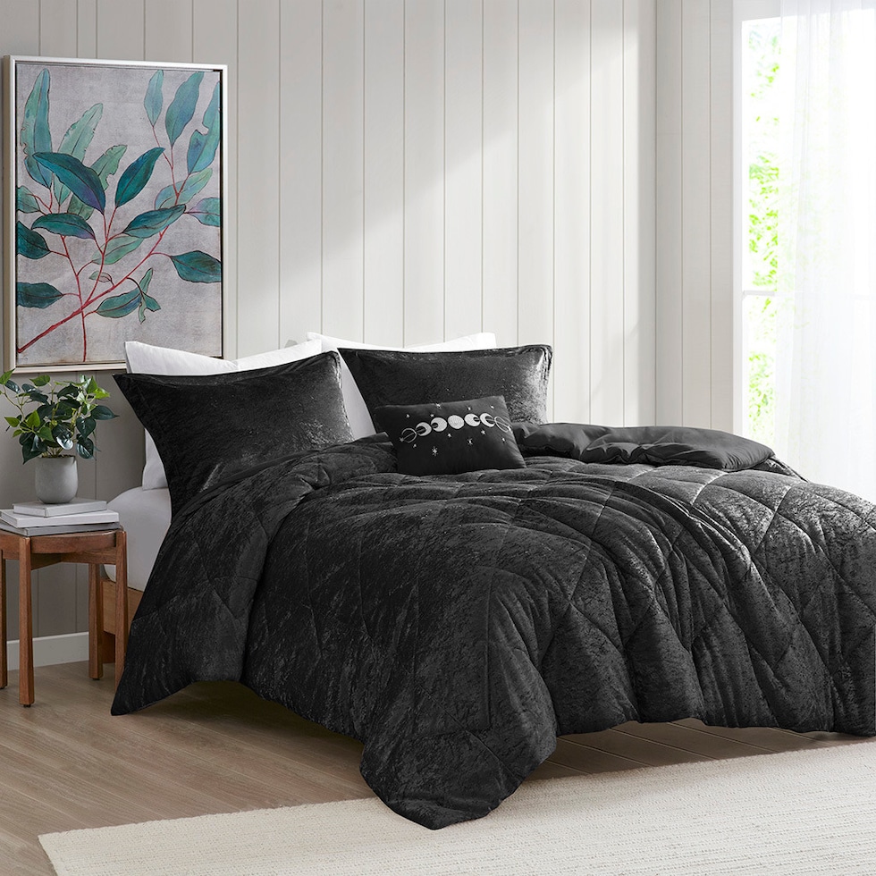 briella black full queen bedding set   