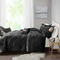 briella black full queen bedding set   