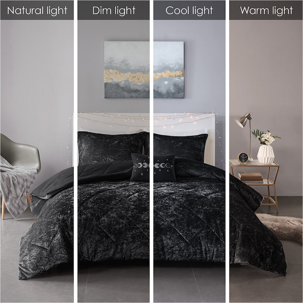 briella black full queen bedding set   