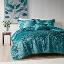 briella blue king california king bedding set   