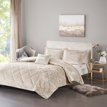 briella gold king california king bedding set   