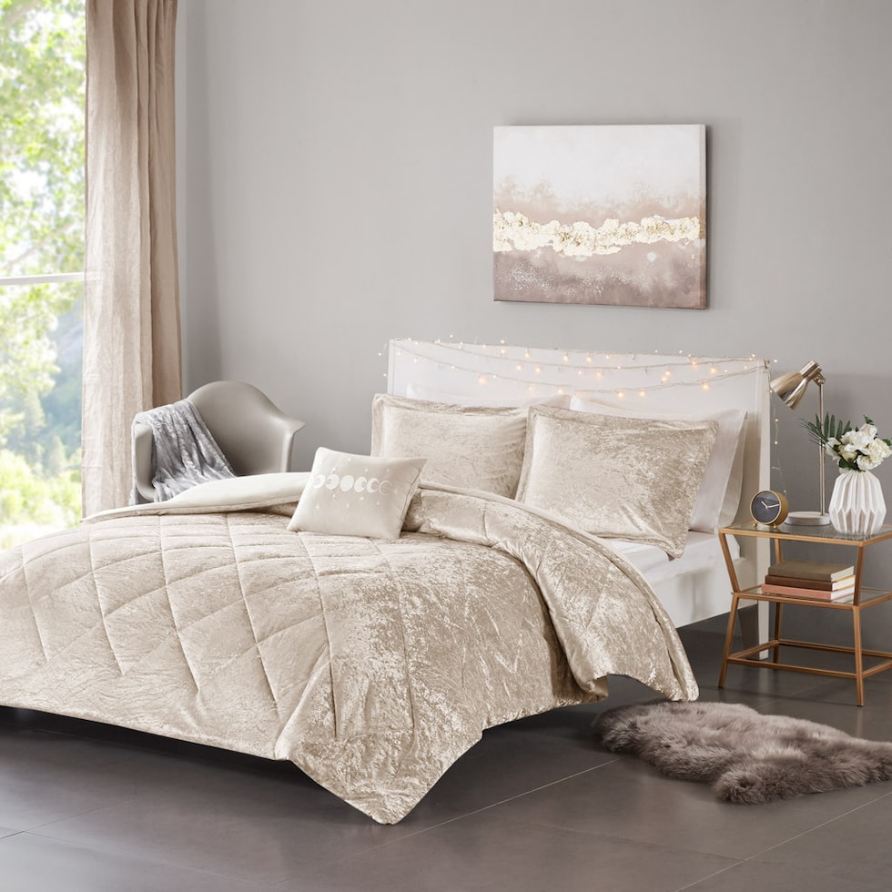 briella gold king california king bedding set   