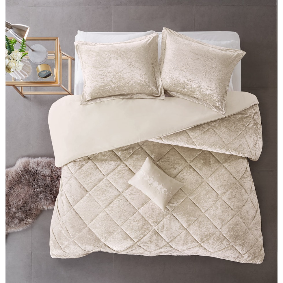 briella gold king california king bedding set   