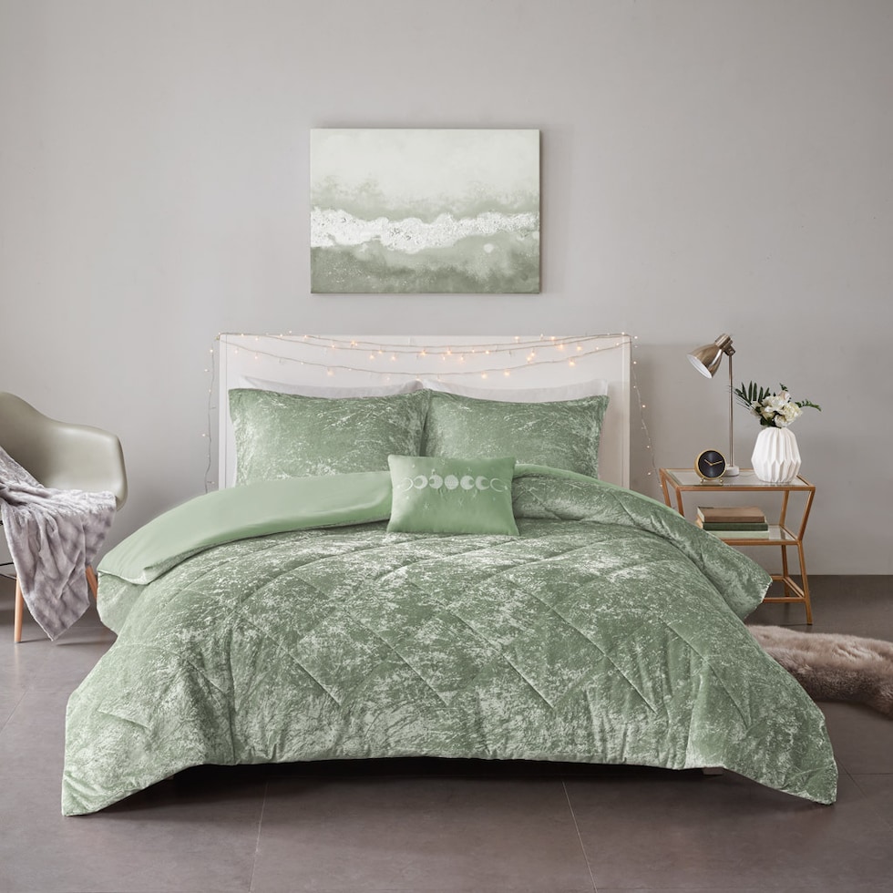 briella green full queen bedding set   