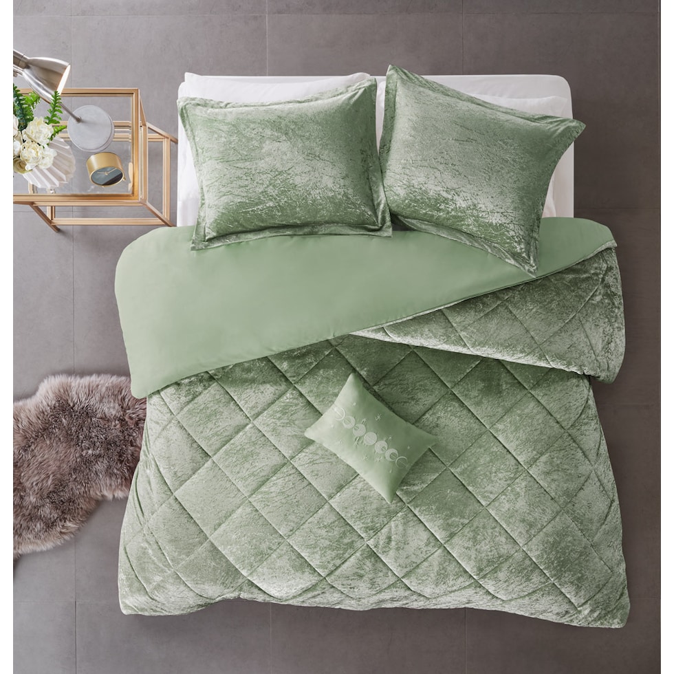 briella green full queen bedding set   