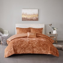 briella orange full queen bedding set   