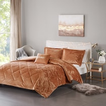 briella orange full queen bedding set   