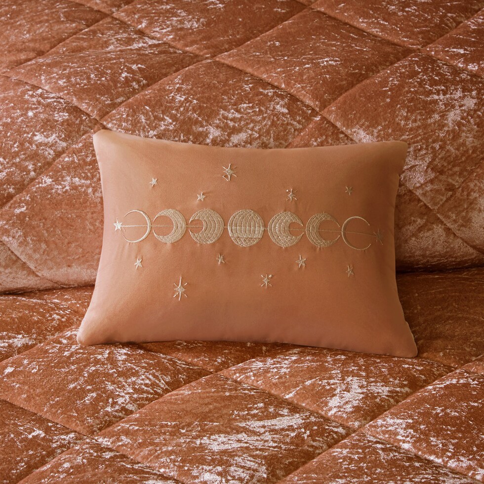 briella orange full queen bedding set   