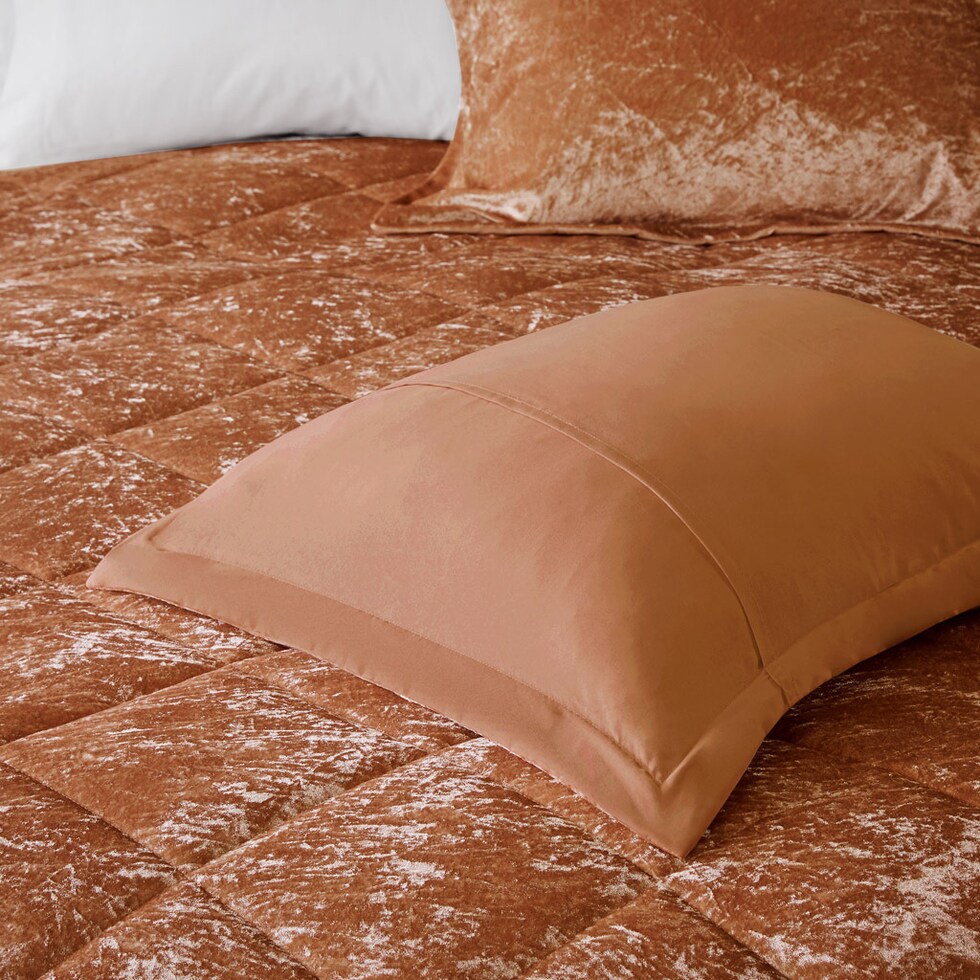 briella orange full queen bedding set   