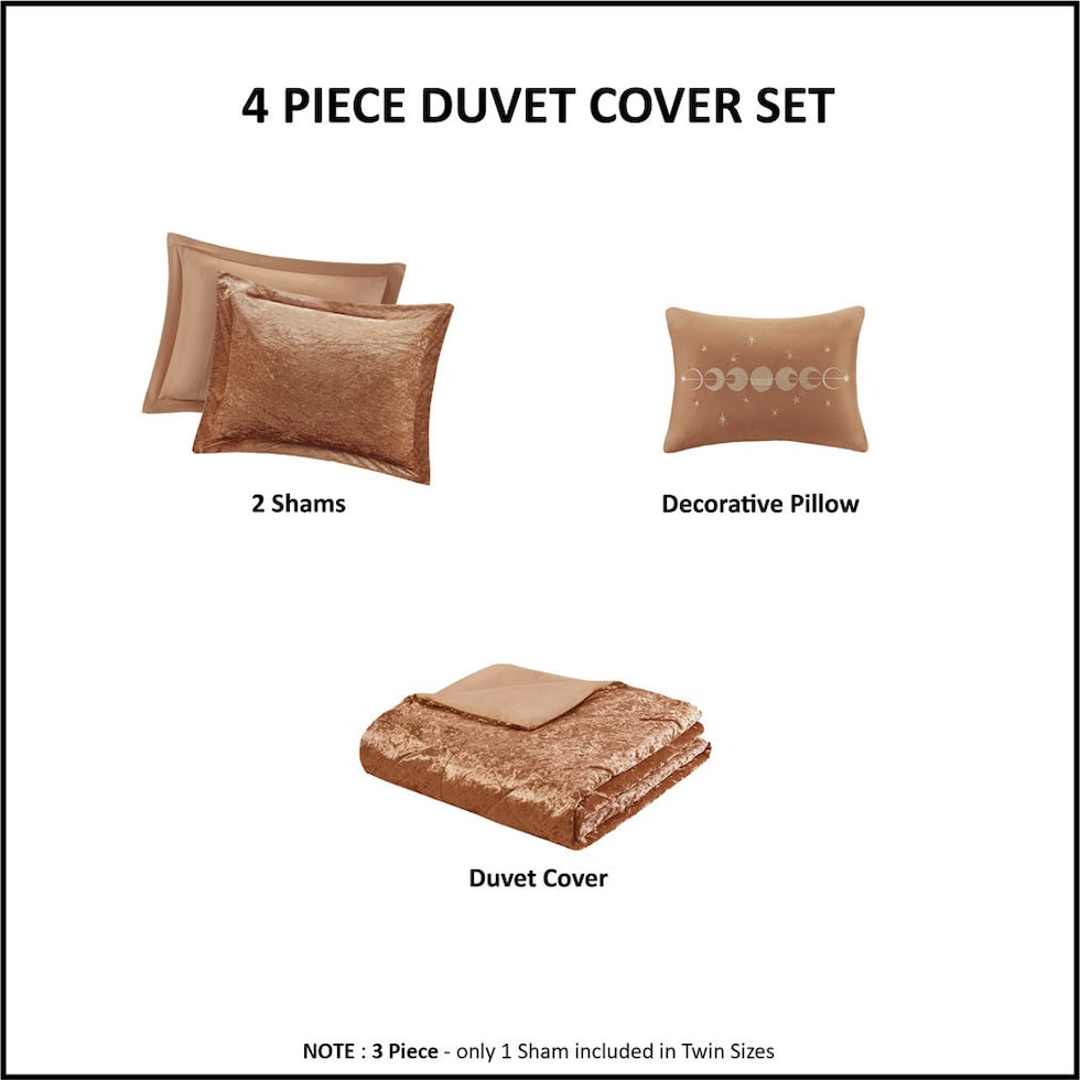 briella orange full queen bedding set   