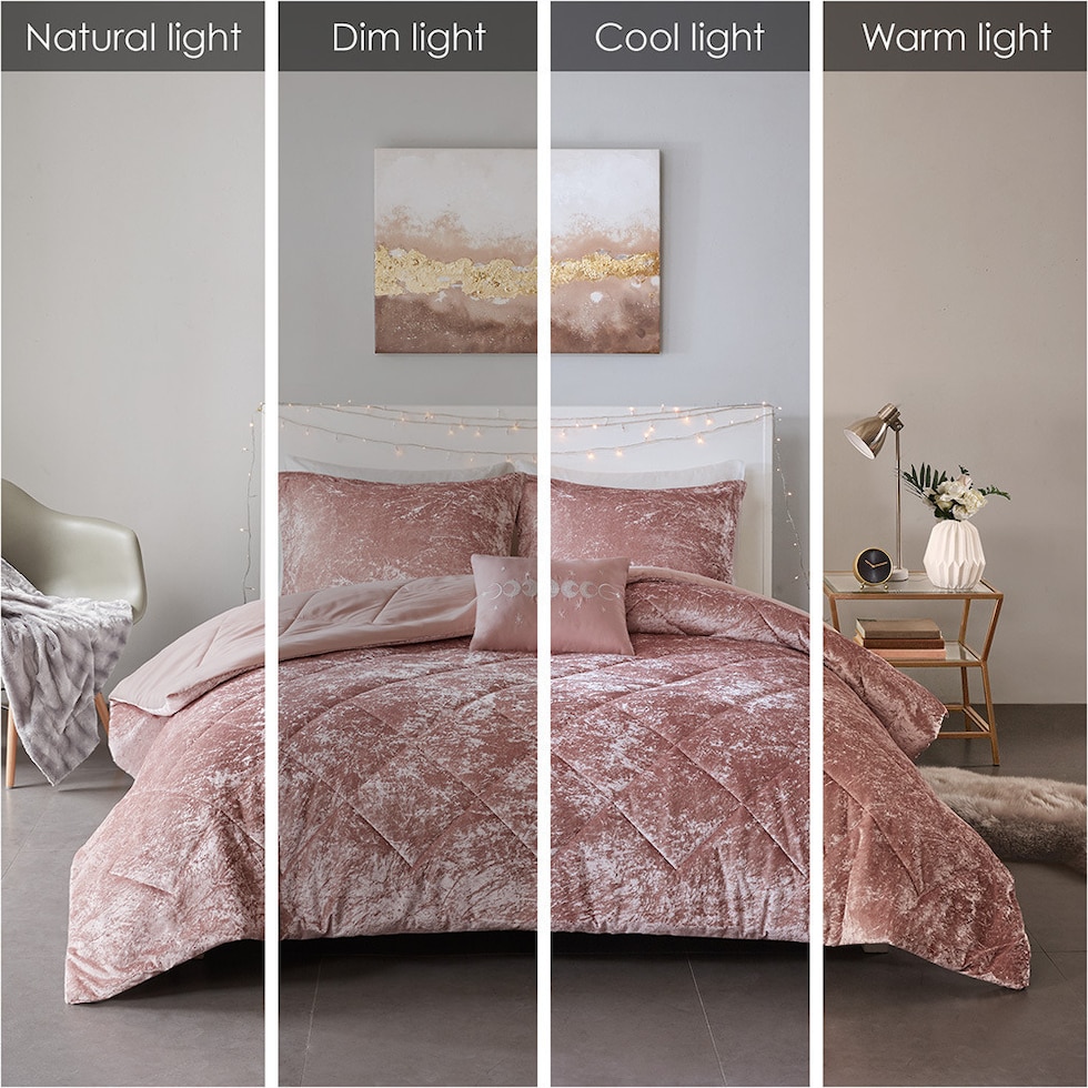 briella pink king california king bedding set   