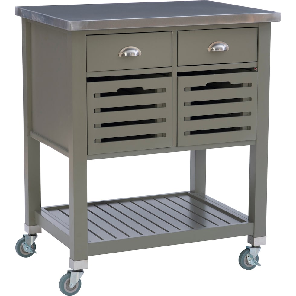 brighton gray kitchen cart   