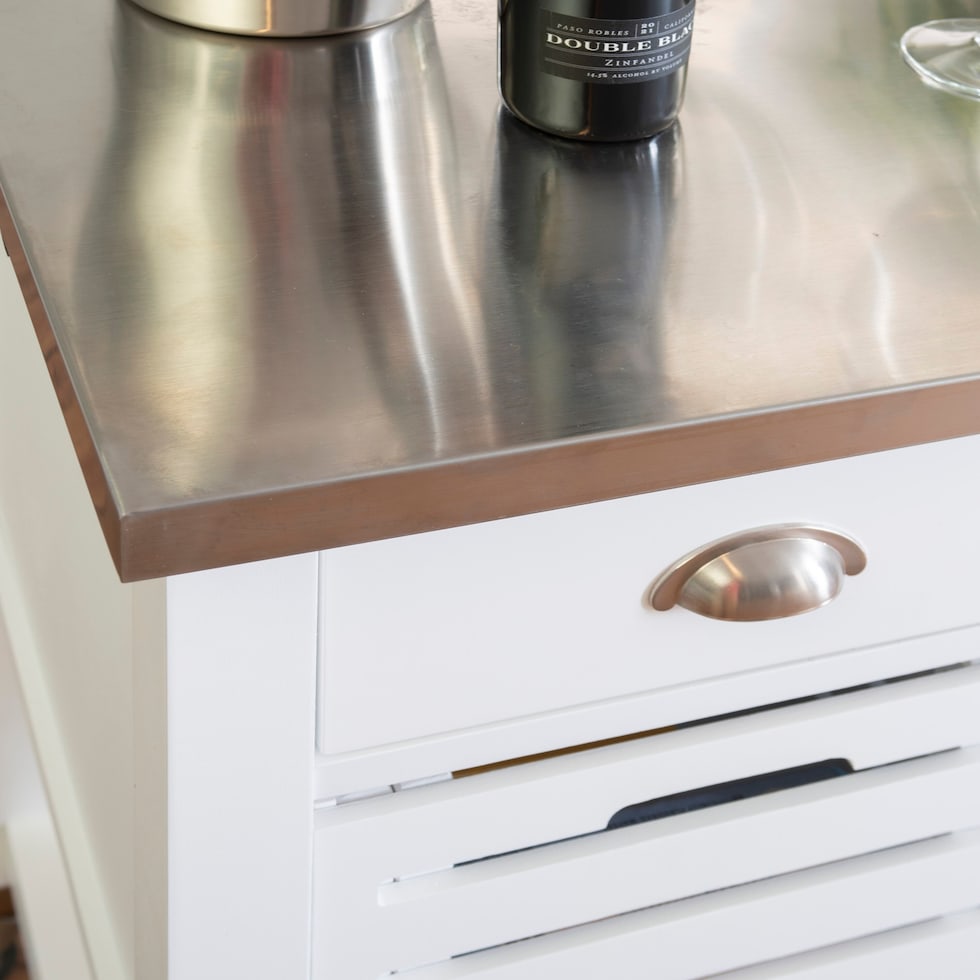 brighton white kitchen cart   