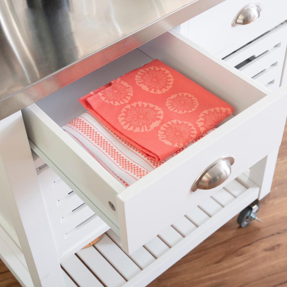 brighton white kitchen cart   