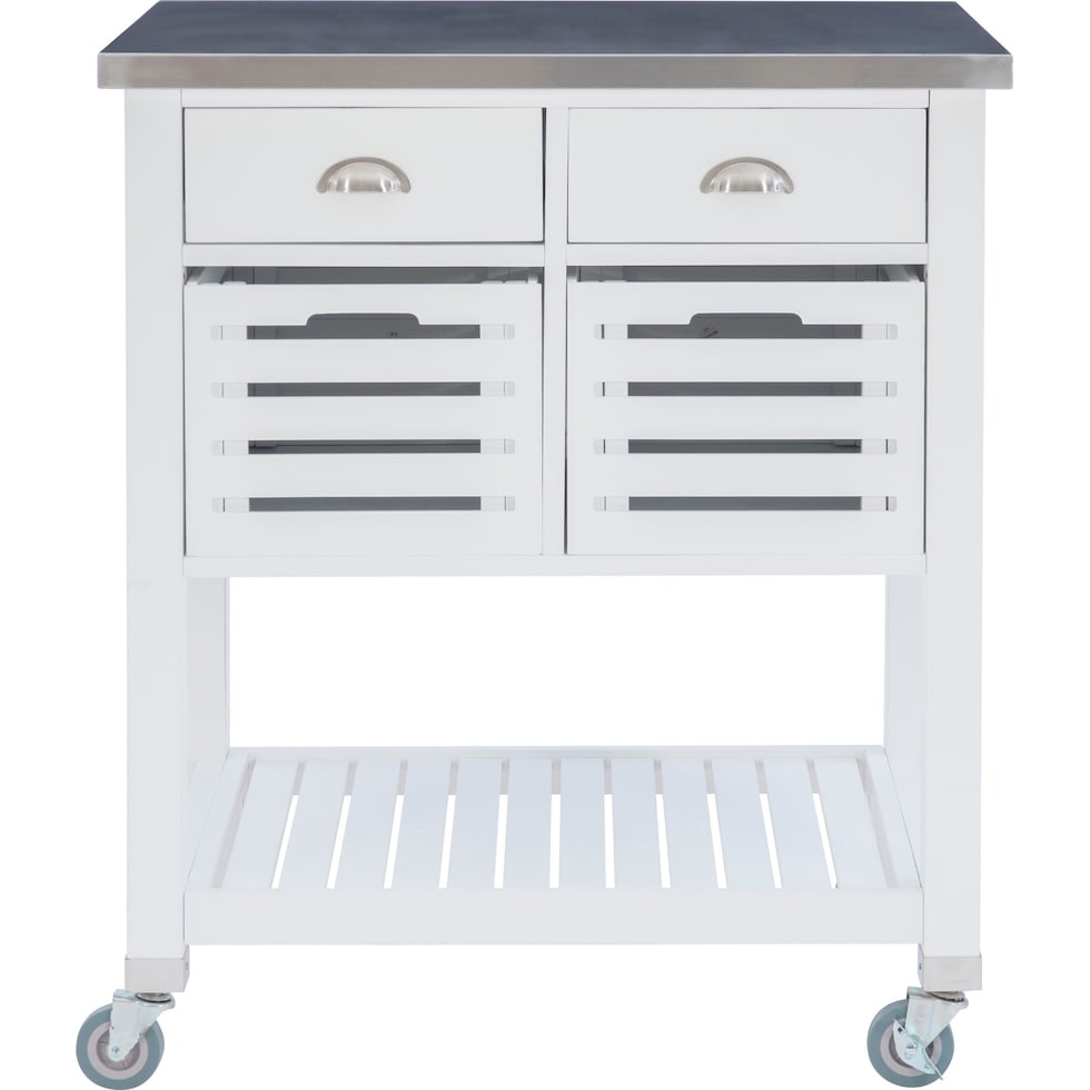 brighton white kitchen cart   