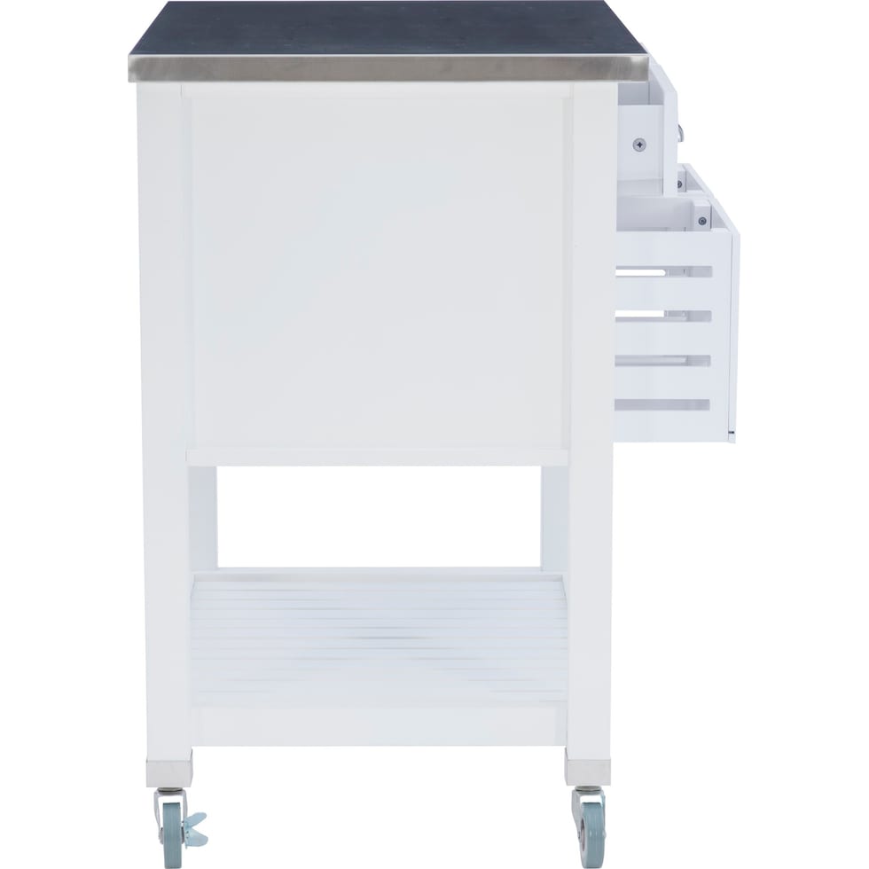 brighton white kitchen cart   