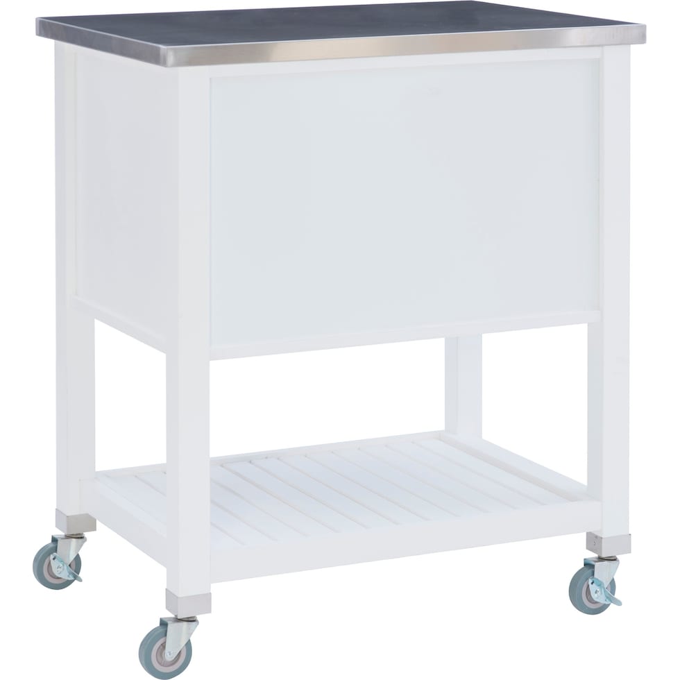 brighton white kitchen cart   
