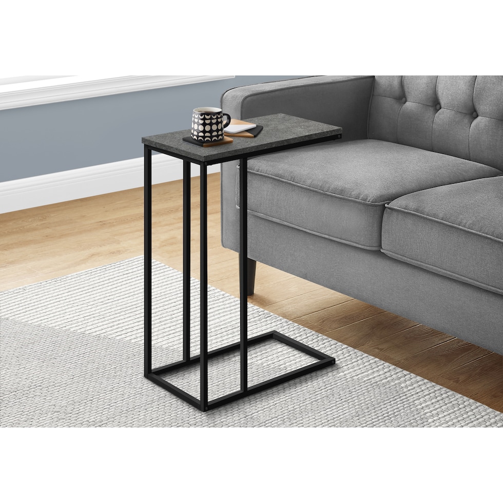 brigid dark gray black end table   