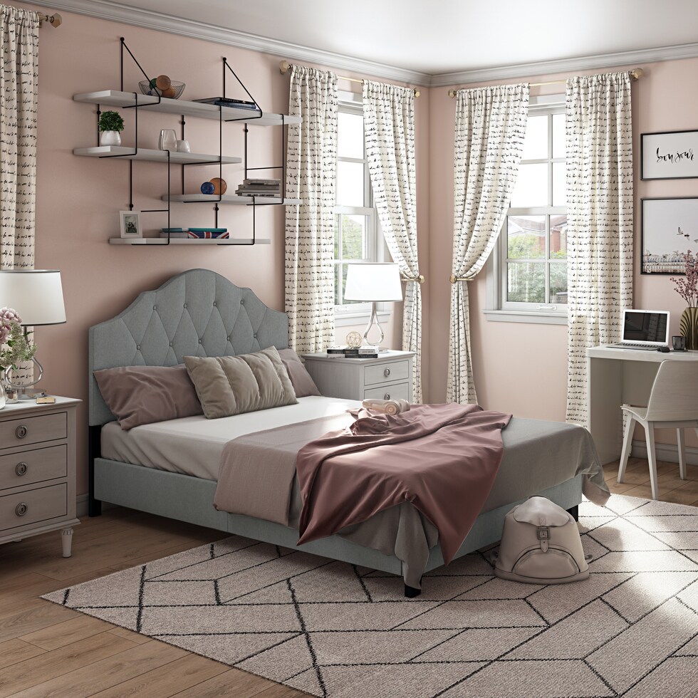 brigid gray twin bed   