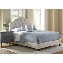 brigid light brown king upholstered bed   