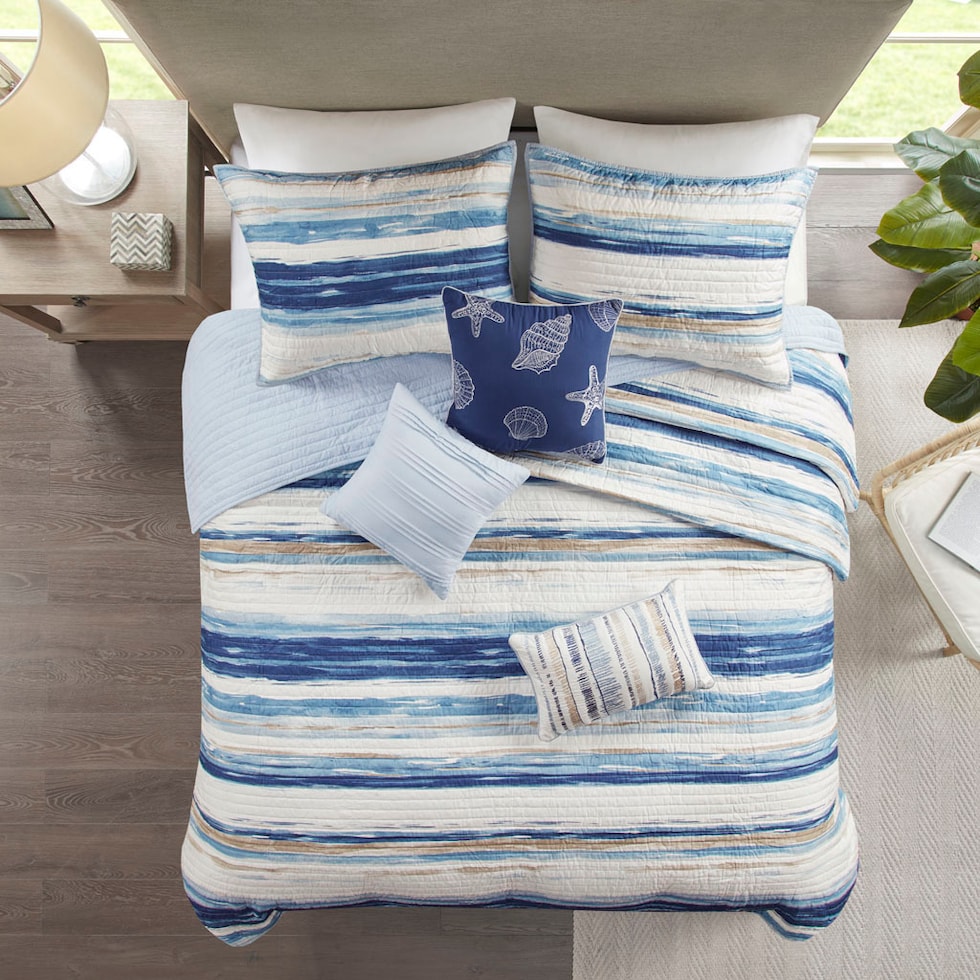 brimsley blue full queen bedding set   