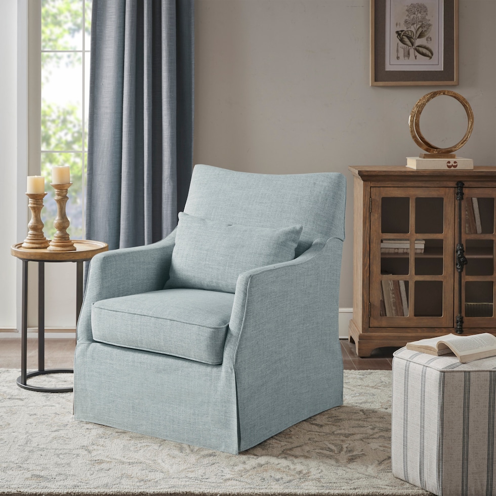 brinda blue accent chair   