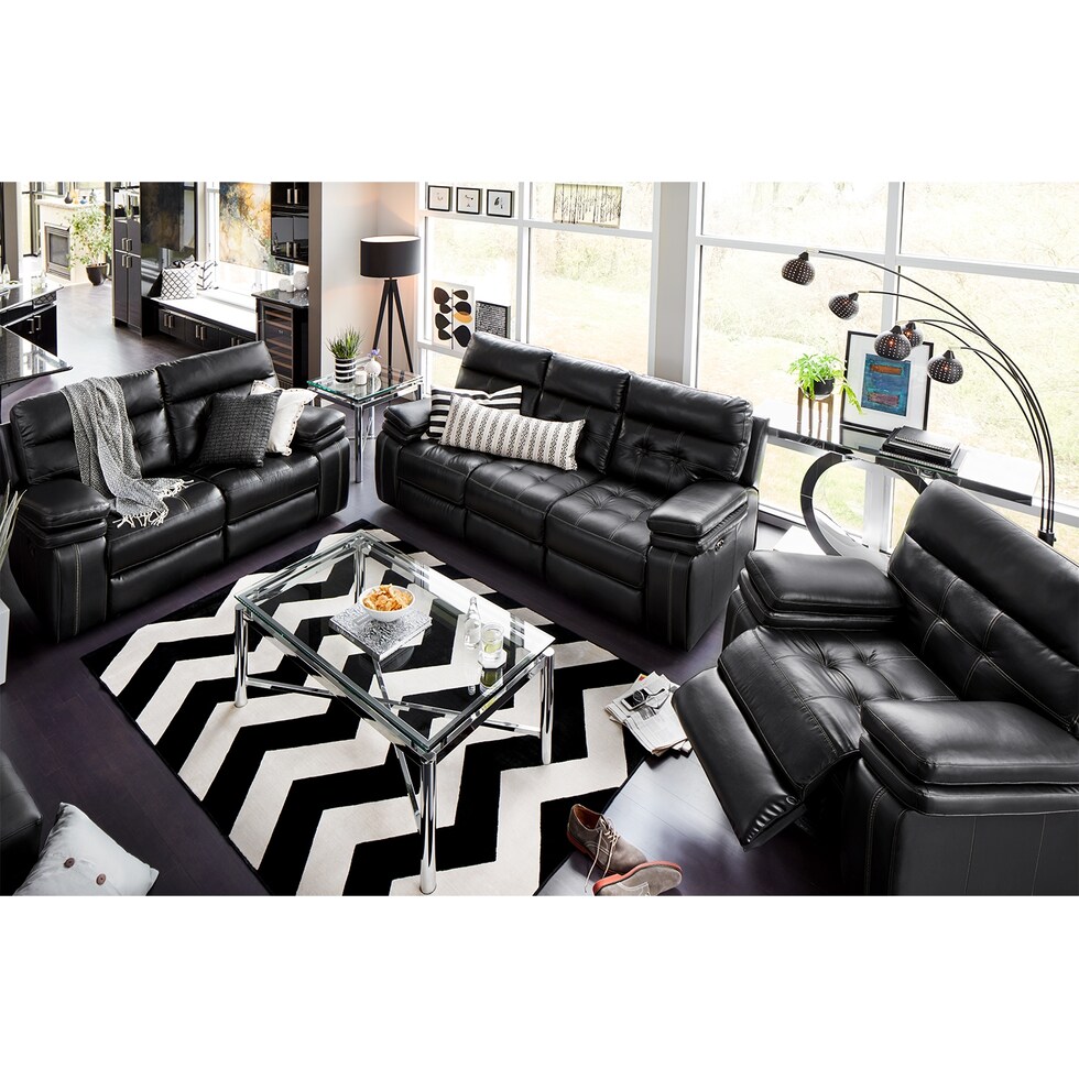 brisco black power black power reclining loveseat   