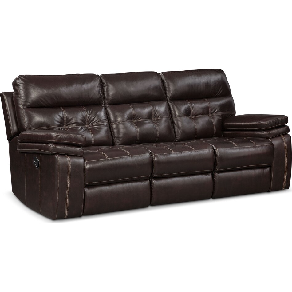 brisco brown manual brown manual reclining sofa   