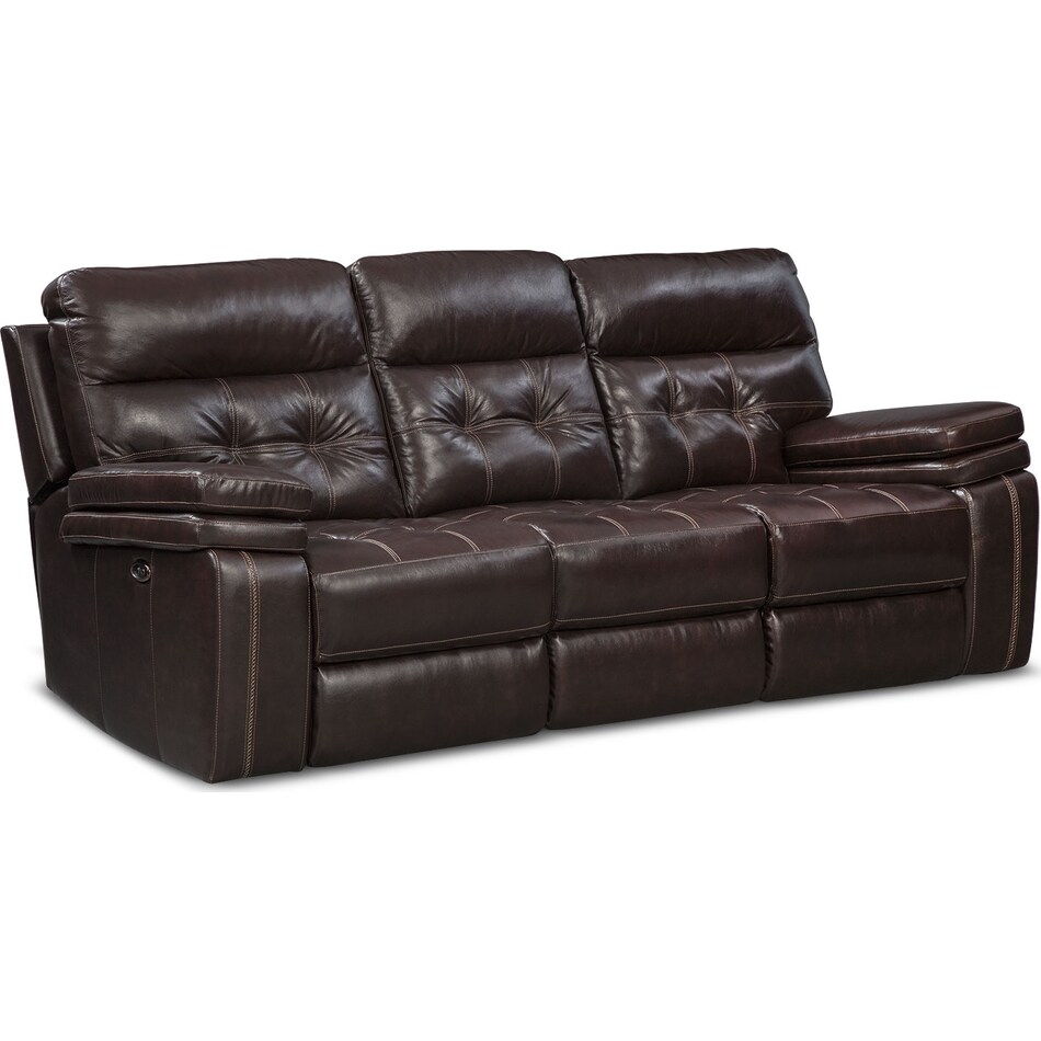 brisco brown power brown power reclining sofa   