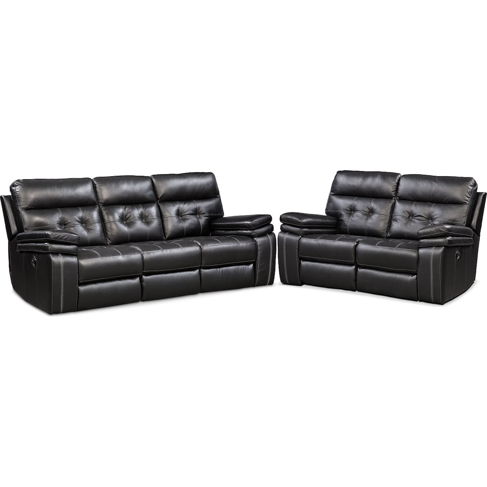 brisco black  pc manual reclining living room   
