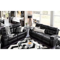 brisco black  pc power reclining living room   
