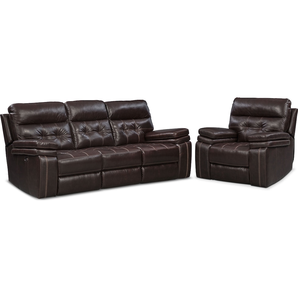 brisco brown  pc power reclining living room   