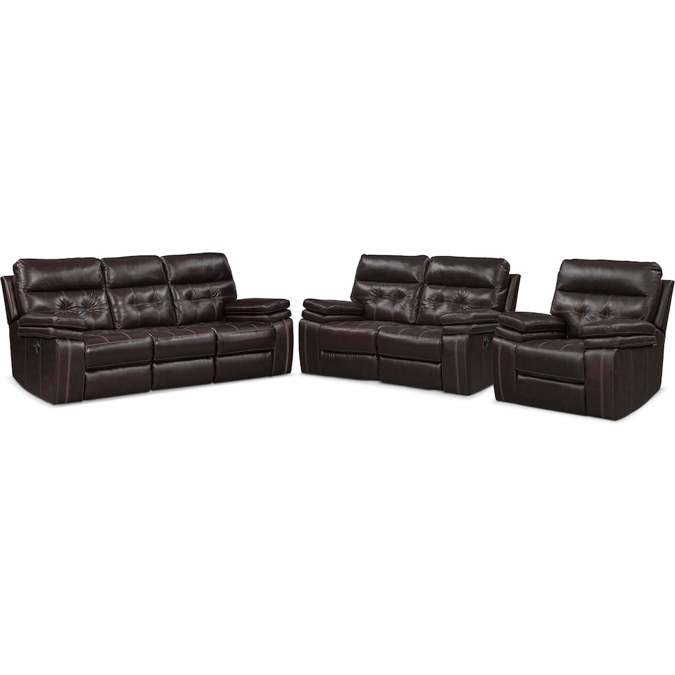brisco brown  pc manual reclining living room   