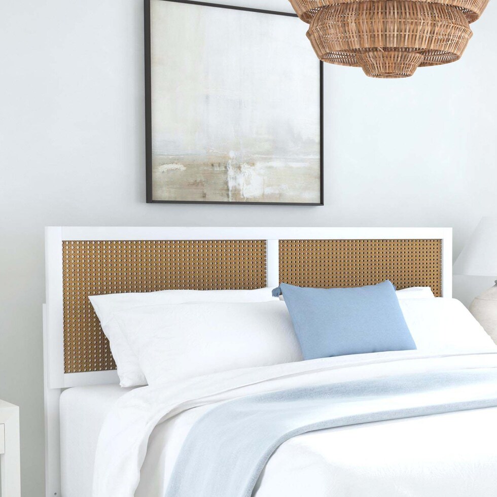 bristol white full queen headboard   