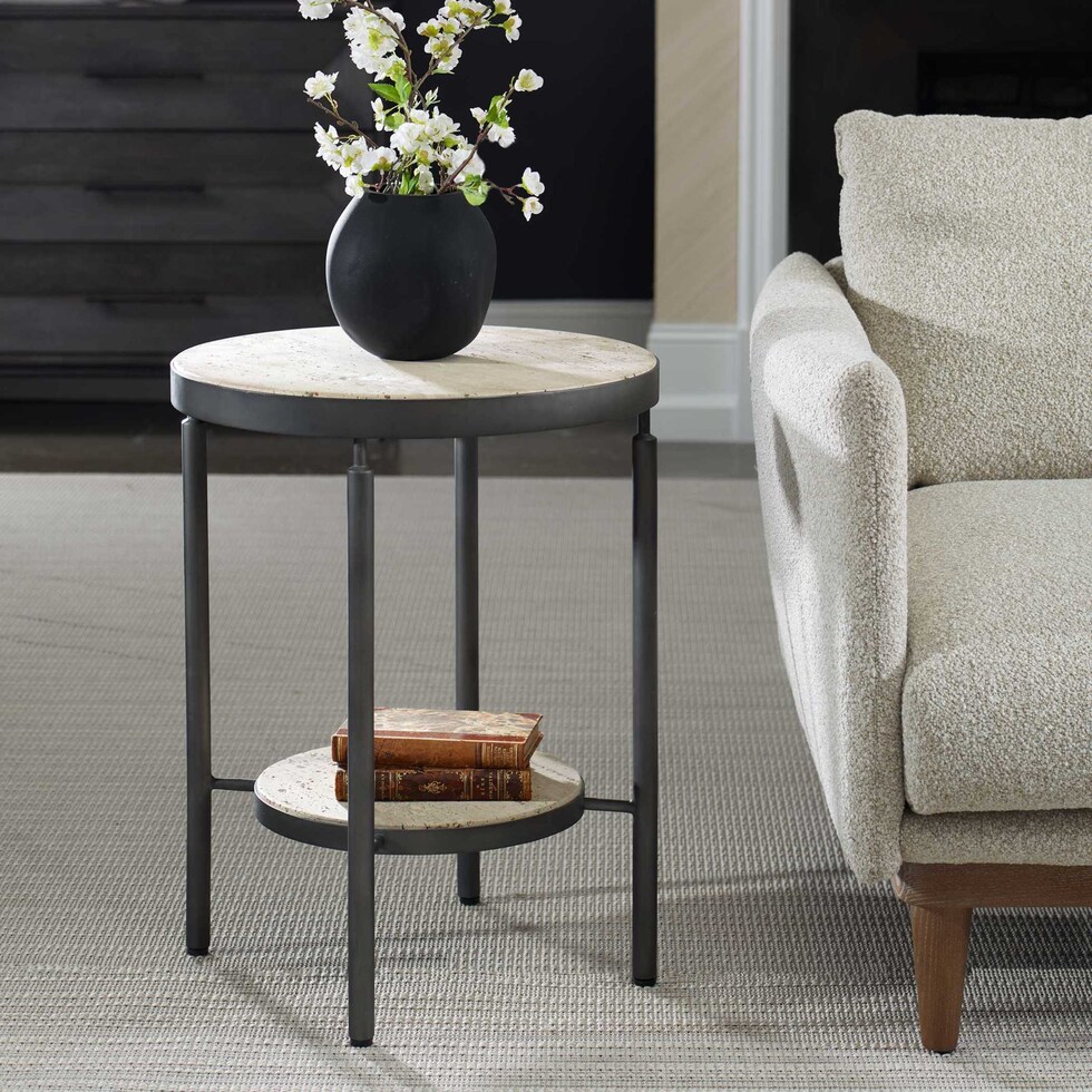 britt black side table   