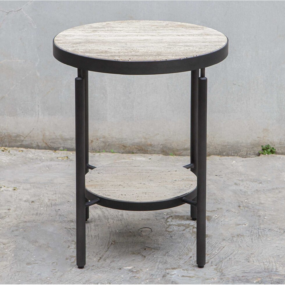 britt black side table   